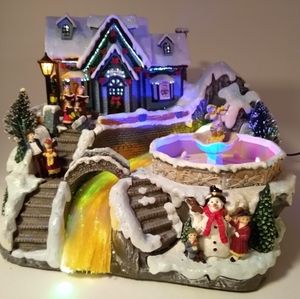 Avon fiber optic musical scene with fountain